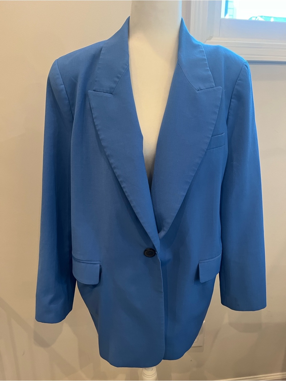 Zara Blue Single-Button Wonen’s Blazer Size XL